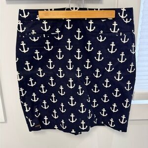 Hatley Navy Anchor Print Pencil Skirt